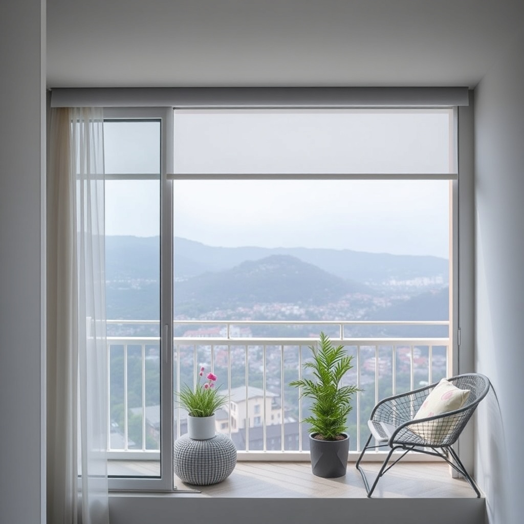 Modern bir apartmanın balkonunda