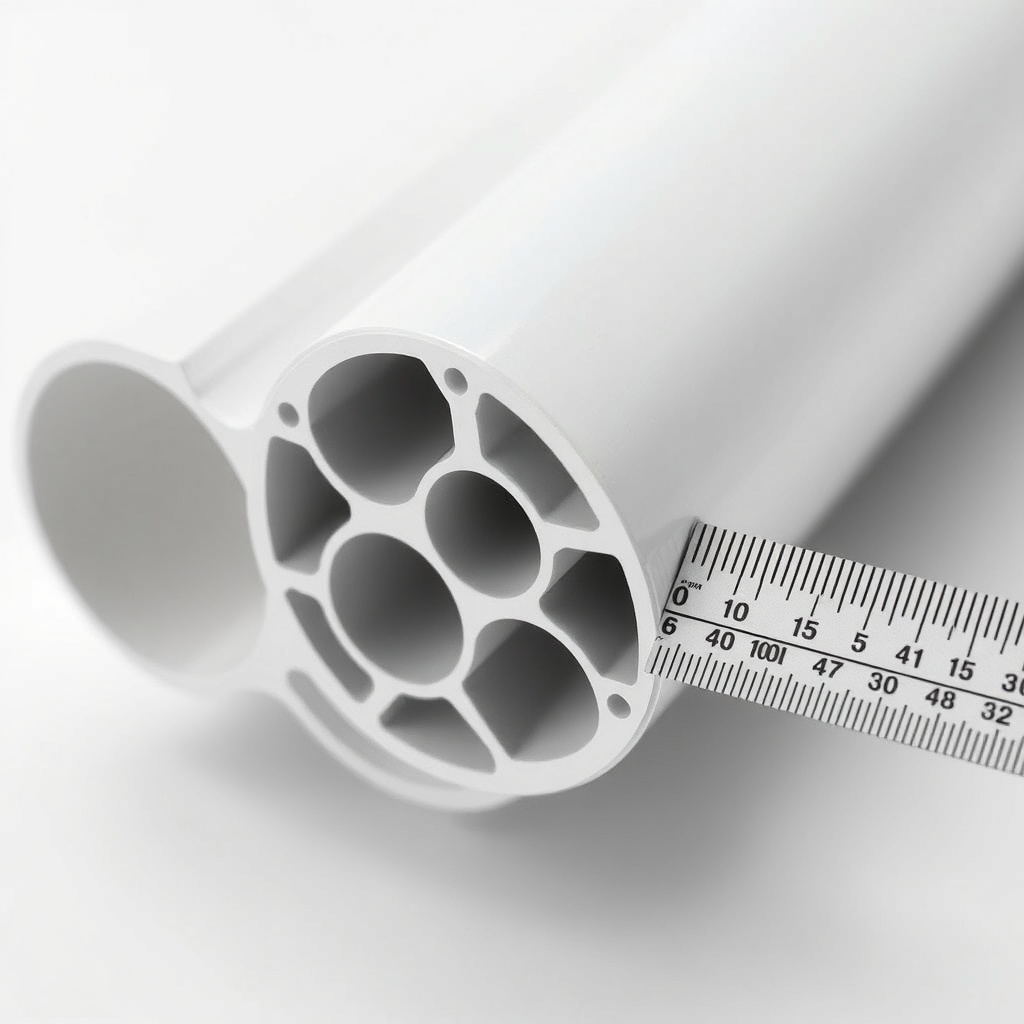 A close-up of the PVC profile cross-section