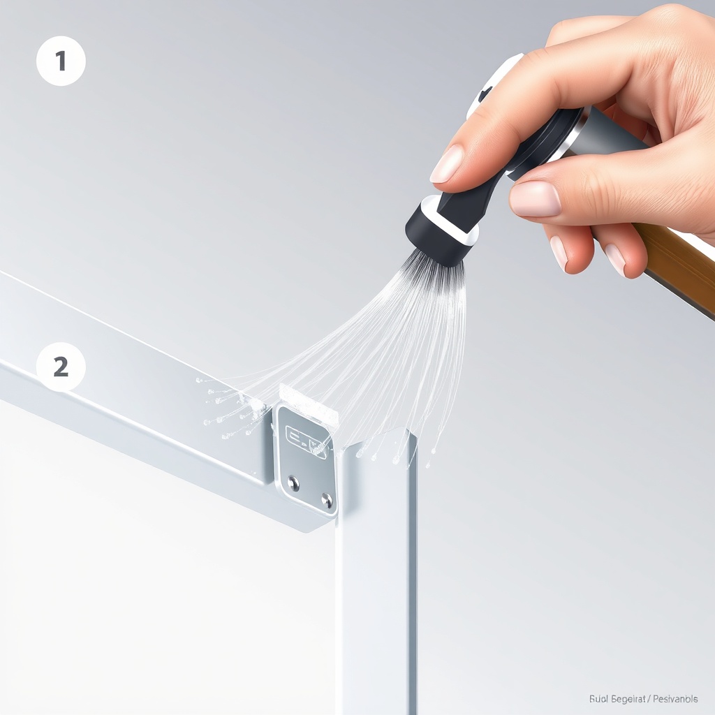 <A photorealistic illustration showing the step-by-step cleaning process of an Egepen Dece