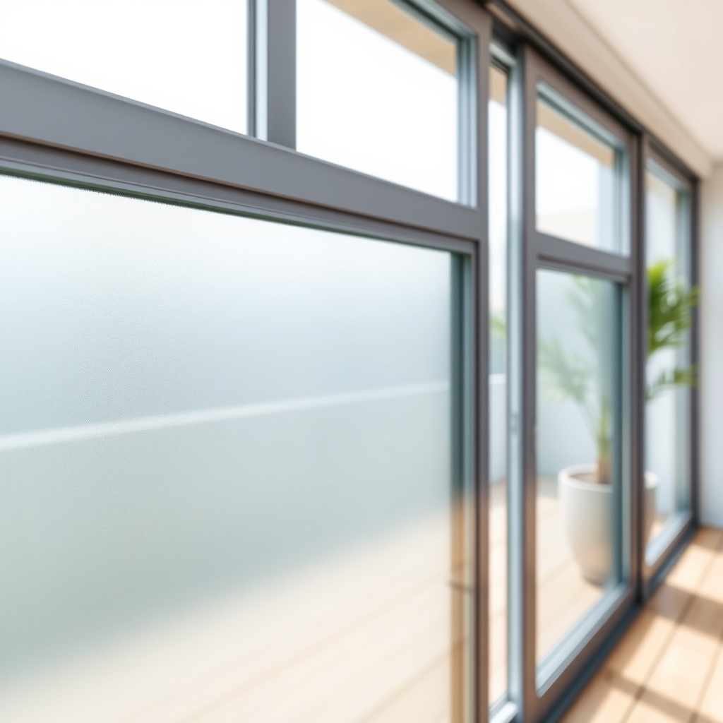 A close-up view of the Fakro Sunlux aluminum sliding system on a balcony