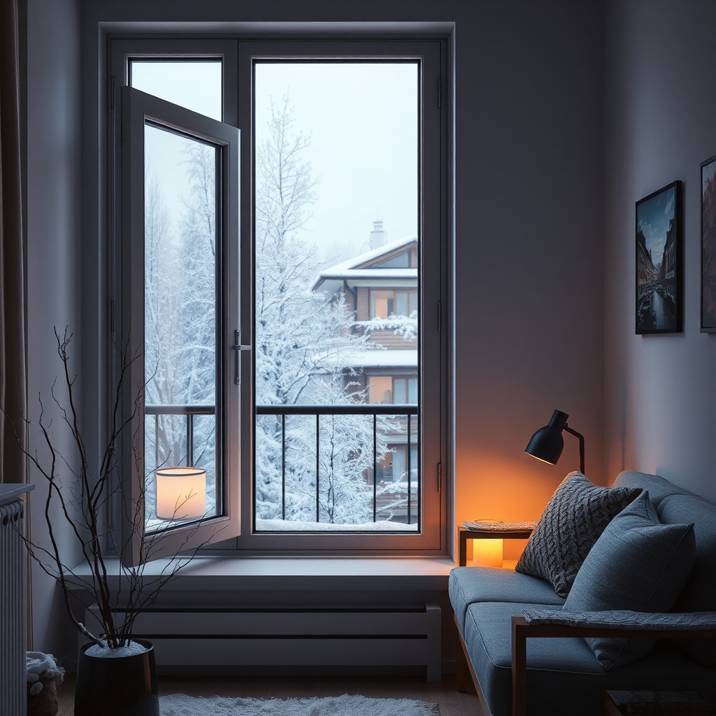 A photorealistic shot of a Fakro Sunlux cam balkon installed in a modern Turkish apartment